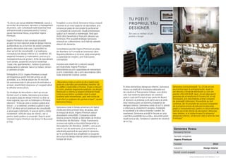 Cartea Antreprenorilor 2015 România | 113Cartea Antreprenorilor 2015 România | 112
În afara domeniului designului interior, Genoveva
Hossu s-a implicat în finanțarea laboratorului
de robotică al Transylvania College, unul dintre
cele mai moderne laboratoare de robotică
pentru copii din Europa și face parte din Board
of Advisors al aceleiași școli particulare de elită.
Deși robotica pare un domeniu îndepărtat de
designul interior, Genoveva crede că va fi o știință
a viitorului și, investind în aceasta, investește
în excelență și în viitorul tinerilor români. De
asemenea, Genoveva acordă în fiecare an unui
copil fără posibilități bursa Albu, denumită astfel
după bunicul său, fondatorul catedrei de robotică
de la Cluj.
Genoveva concluzionează: “La 23 de ani am
avut primul eșec în antreprenoriat, după ce
am deschis o firmă de distribuție cu care am
pierdut 200.000 EUR. Apoi, mi-am descoperit
pasiunea de a transforma în frumos tot ce mă
înconjoară, prin deschiderea primei companii
de amenajări interioare. Provocările au fost
continue, dar încununate de succesul companiei:
de la propriul proces de educare la educarea
pieței și consumatorului, pentru a-i birui reticența
față de serviciile oferite de decoratori. Misiunea
mea rămâne, la al doilea început în domeniul
designului interior, să decorez vieți și să le fac mai
frumoase”.
Genoveva Hossu
Managing Partner
Numele companiei
Ingeno Premium
Fondată 2014
Industrie Design interior
Număr curent angajați 4
“În 2014, am lansat INGENO PREMIUM, marcă a
serviciilor de proiectare, decorare și management
de proiect, care cumulează toată expertiza mea
antreprenorială și pasiunea pentru frumos”,
spune Genoveva Hossu, proprietar Ingeno
Premium.
Ingeno Premium a fost conceput să poată
acoperi la nivel național piața de design interior,
poziționându-se ca furnizor de soluții complete
pentru decorarea unei case, cuprinzând nu
doar servicii de consultanță, ci și realizarea
conceptului de design interior și a randărilor 3D,
alegerea finisajelor și materialelor, precum și a
managementului de proiect. Ariile de specializare
sunt variate, acoperind sectorul rezidențial
(case, vile, apartamente), hoteluri și pensiuni,
restaurante și cafenele, baruri și cluburi, birouri
și cabinete private.
Înființată în 2014, Ingeno Premium a reușit
să înregistreze profit încă din primul an de
activitate, la o cifră de afaceri de 74 mii EUR.
De asemenea este în plin proces de extindere a
echipei, planificând integrarea a 5 angajați până
la sfârșitul anului 2015.
Ca strategie de dezvoltare a start-up-ului pe
termen scurt și mediu, Genoveva și-a propus
să acopere piața de design interior nu doar la
nivel regional, așa cum se întâmpla cu Primera
Interiors – firma pe care a condus-o până anul
trecut -, ci și național, urmând ca până în anul
2017 să ofere servicii premium de consultanță
și amenajare interioară, în special pentru clienți
rezidențiali (60% din baza de clienți), dar și
pentru spații publice și corporații. Deja în acest
moment Ingeno Premium are birouri în București
și Cluj.
Începând cu anul 2018, Genoveva Hossu vizează
trecerea la un nivel superior de dezvoltare, prin
intrarea pe piața de real estate în parteneriat
cu companii de construcții. După achiziționare,
spațiul va fi renovat și reamenajat, fiind apoi
livrat către beneficiarul final prin vânzare sau
închiriere. Prin această strategie Genoveva
mizează pe o diferențiere clară față de celelalte
afaceri din domeniu.
Consolidarea poziției Ingeno Premium pe piața
din România va fi urmată de orientarea către
Republica Moldova și Ucraina, piețe emergente
cu potențial de creștere, prin francizarea
conceptului.
Inovația este vitală într-o afacere bazată
pe creativitate, Ingeno Premium
diferențiindu-se prin capacitatea de reinventare
și prin creativitate, dar și prin deschiderea către
toate industriile creative conexe.
„Decoratorul este un artist al cărui talent este
acela de a dezvălui personalitatea clienților săi.
Eu sădesc creativitate și frumos. Încep cu texturi
și culori, analizez ergonomia spațiului, iau decizii
împreună cu clientul și alegem ambianța finală.
Cred că unul dintre cuvintele cheie în acest
business este reinventarea, apoi este vorba de
mult efort și susţinere din partea echipei”, spune
Genoveva Hossu.
Genoveva crede în binele universal și în faptul
că dăruind bine primești bine, de aceea, deși
la început de drum, Ingeno Premium aduce
plusvaloare comunității. Compania susține
diverse proiecte inițiate și dezvoltate de Ordinul
Arhitecților din România – filiala Transilvania;
va avea sub egida sa Asociația Designerilor și
Decoratorilor din România (ADDR), care acum
este în curs de autorizare, și va concentra o
adevărată pepinieră de specialiști în domeniu,
iar în următoarele luni pregătește un program
de cursuri de design interior pentru designerii la
început de drum.
 