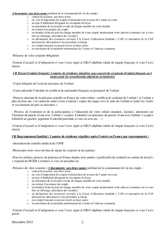 Carte De Resident
