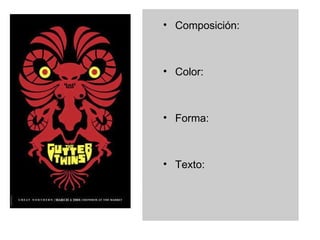 1 Composición: Texto: Color: Imagen: 2ComposiciónTexto: Color: Imagen: Composición: Color: Forma: Texto: 