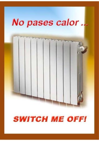 Cartel para ahorrar calefaccion