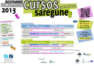 Cursos Saregune noviembre - diciembre 2013
