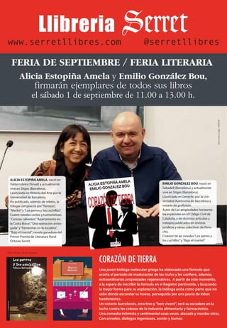 01/09: Feria Literaria con Alicia Estopiñá y Emilio González Bou firmaran ejemp de toda su obra 