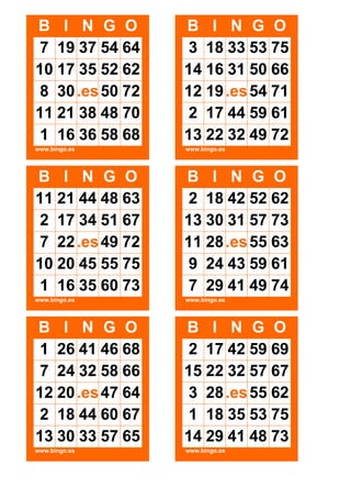 Bingo Números X Quantidades (arquivos Pdf), Elo7