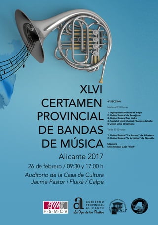 XLVI Cartel Certamen Provincial Bandas de Música 