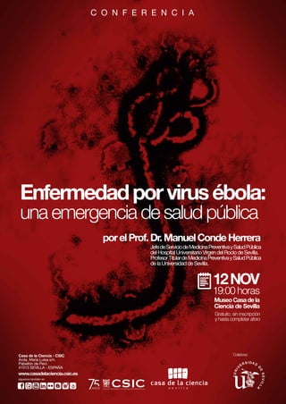 Conferencia 'Enfermedad por virus ébola: una emergencia de salud pública'