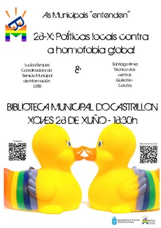 Cartel charla lgtb: políticas locais contra a homofobia global