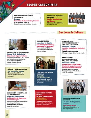 San Juan de Sabinas
EXPOSICIÓN COLECTIVA DE
FOTOGRAFÍA
Acordes
De artistas de Nuevo León y Coahuila
16 de octubre. 11:00 h...