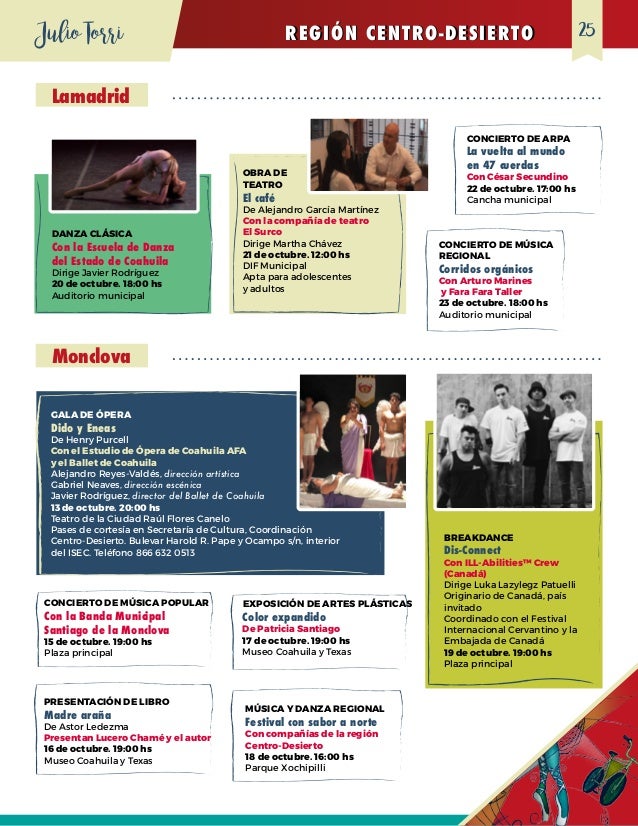 Cartelera Festival Internacional De Las Artes Julio Torri 2019