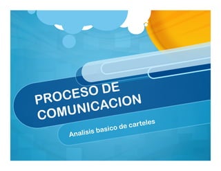 PROCESO DE
COMUNICACION
Analisis basico de carteles
 