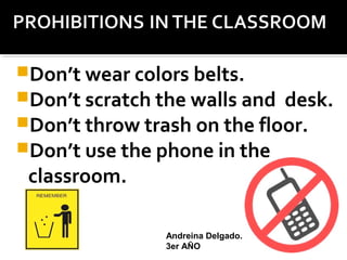 prohibitions in the classroom | PPT