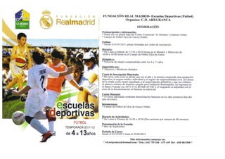 Cartel informacion escuela real madrid
