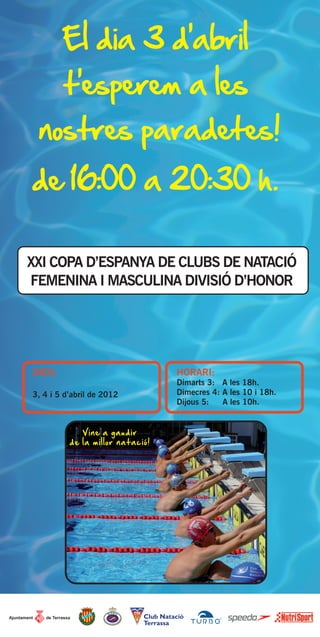 Cartell paradetes Copa Espanya Clubs Natació
