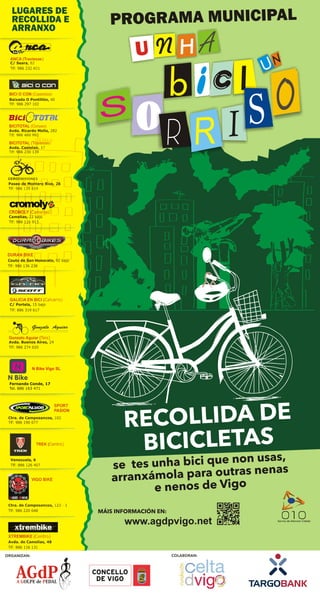 Cartel proxecto solidario unha bici, un sorriso 2015