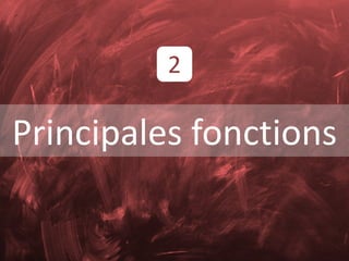 Principales fonctions
2
 