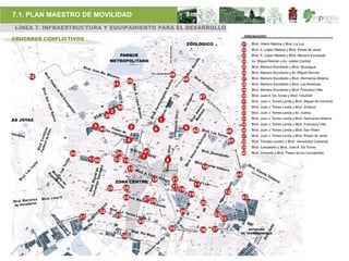 7.1. PLAN MAESTRO DE MOVILIDAD
LÍNEA 7. INFRAESTRUCTURA Y EQUIPAMIENTO PARA EL DESARROLLO

CRUCEROS CONFLICTIVOS
 