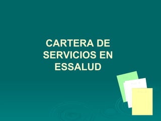 CARTERA DE SERVICIOS EN ESSALUD 