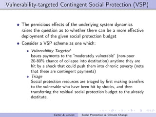 Social protection in the face of climate change: Targeting principles and financing mechanisms