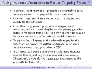 Social protection in the face of climate change: Targeting principles and financing mechanisms