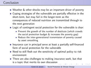 Social protection in the face of climate change: Targeting principles and financing mechanisms