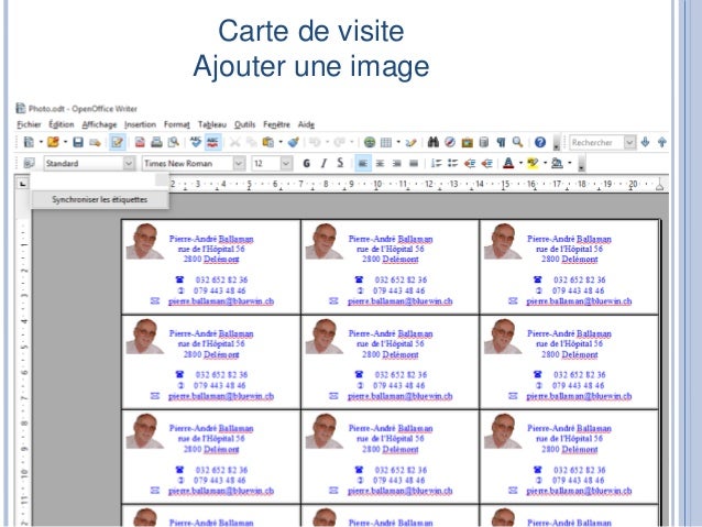 Carte De Visite Open Office carte designer Carte De Visite Open Office carte designer
