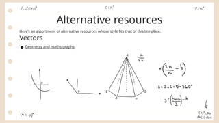 Alternative resources
Here’s an assortment of alternative resources whose style fits that of this template:
Vectors
● Geometry and maths graphs
 