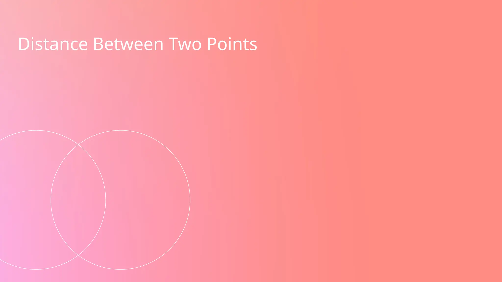 Distance Between Two Points
 