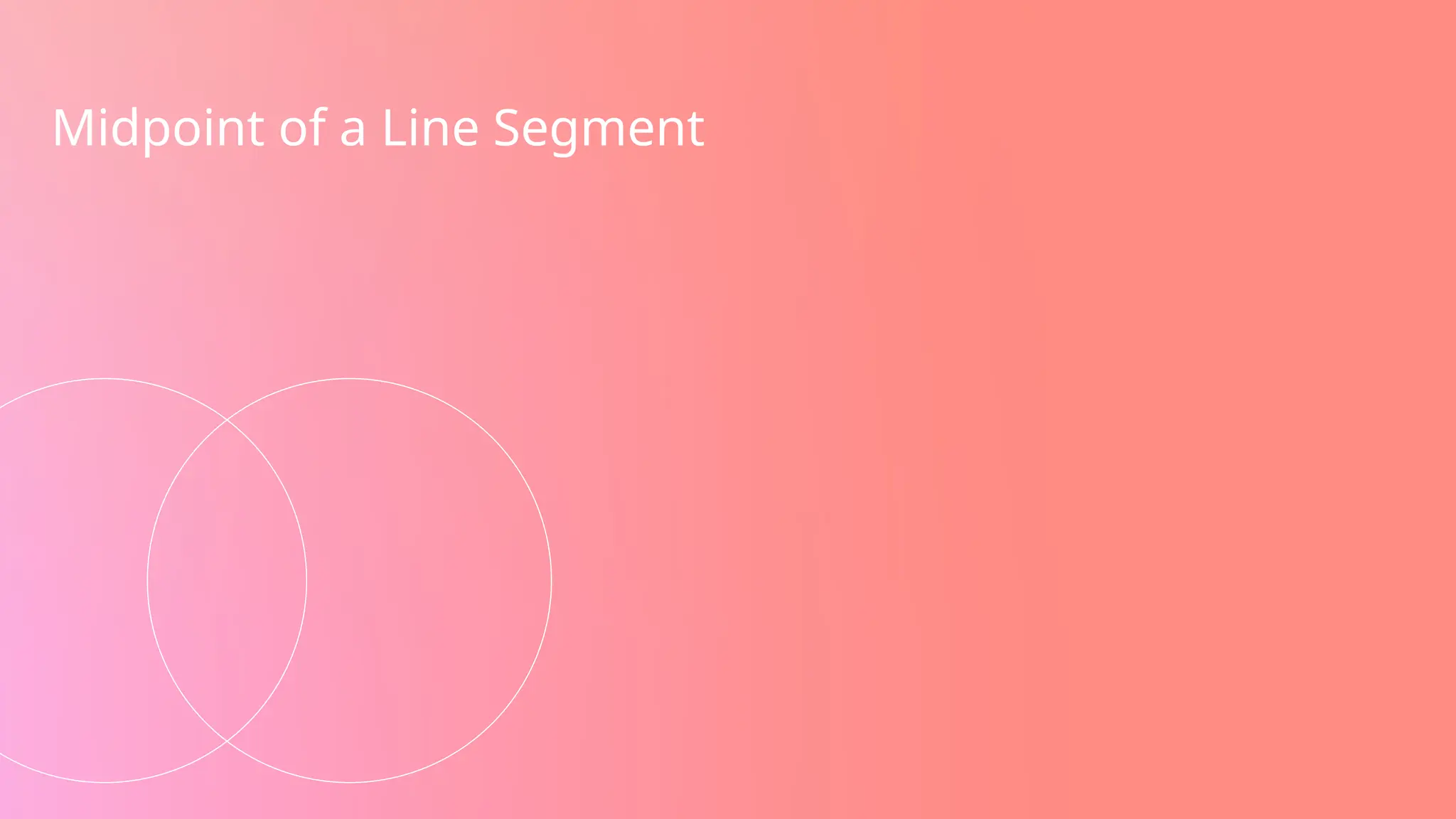 Midpoint of a Line Segment
 