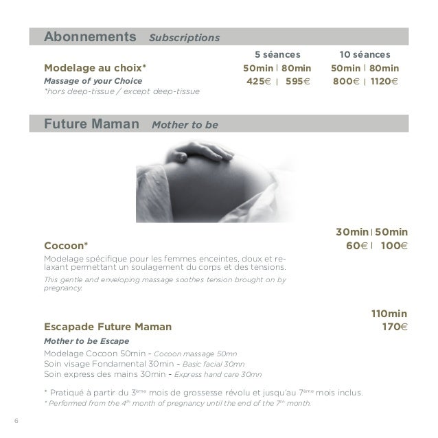 Carte De Nos Soins Spa 2017 Carte De Nos Soins Spa 2017