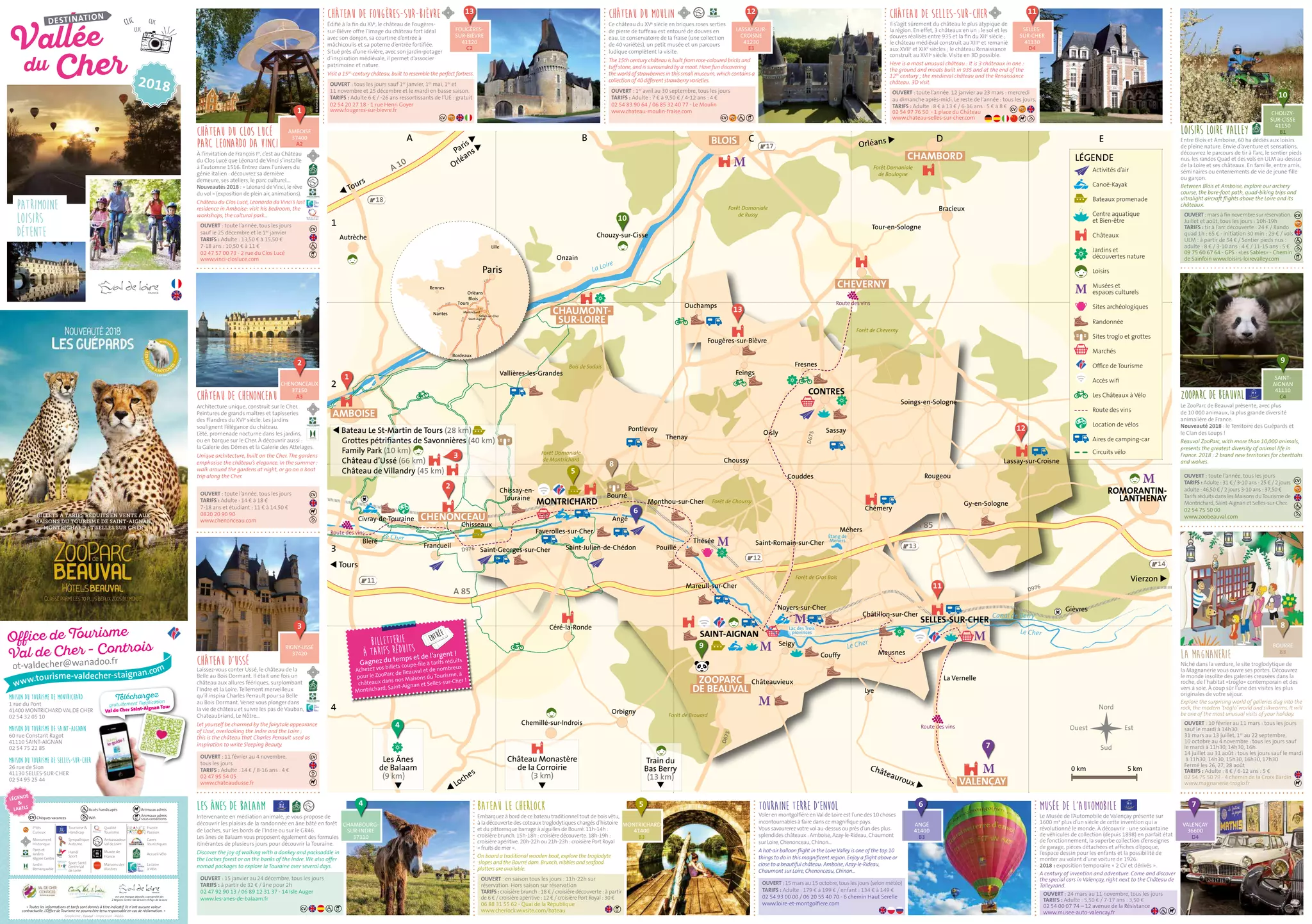 Destination Vallée du Cher - Carte touristique 2018  PDF
