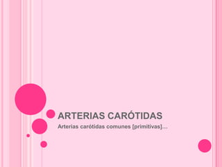 ARTERIAS CARÓTIDAS
Arterias carótidas comunes [primitivas]…
 