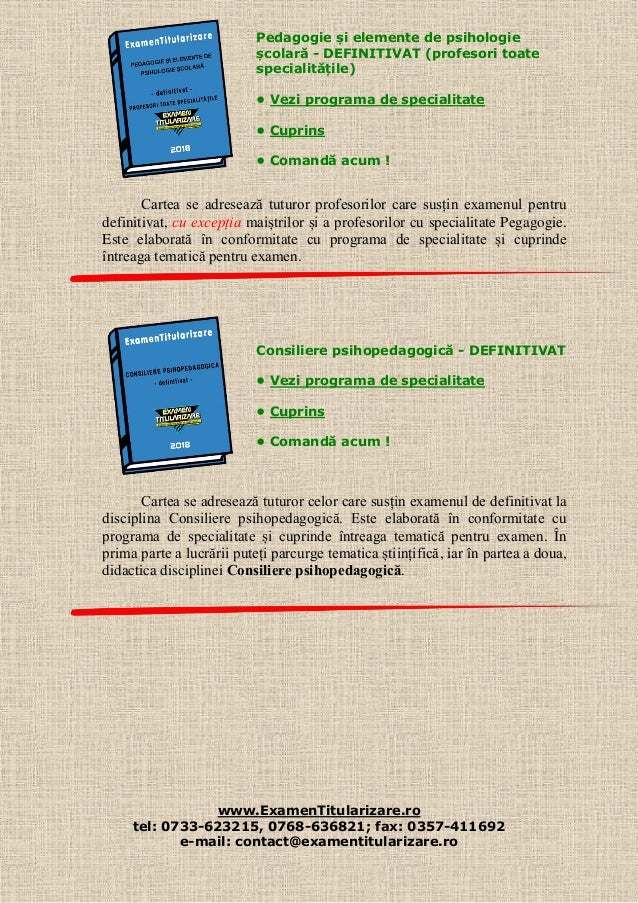 Sinteze Grade Didactice 2018 Titularizare Definitivat Gradul Ii