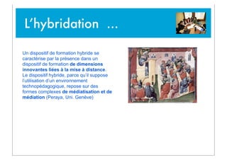 L’hybridation ...
Un dispositif de formation hybride se
caractérise par la présence dans un
dispositif de formation de dim...