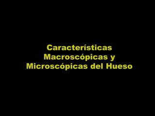 Características
    Macroscópicas y
Microscópicas del Hueso
 
