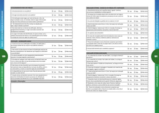 100
CARTILHADAACESSIBILIDADEANEXOII-LISTADEVERIFICAÇÃODEACESSIBILIDADE
101
ANEXOII-LISTADEVERIFICAÇÃODEACESSIBILIDADECARTILHADAACESSIBILIDADE
CIRCULAÇÃO EXTERNA - ACESSO DA VIA PÚBLICA ATÉ A EDIFICAÇÃO
m Sim m Não mNão Existe
m Sim m Não mNão Existe
m Sim m Não mNão Existe
m Sim m Não mNão Existe
m Sim m Não mNão Existe
m Sim m Não mNão Existe
m Sim m Não mNão Existe
m Sim m Não mNão Existe
m Sim m Não mNão Existe
CIRCULAÇÃO INTERNA (EDIFICAÇÃO)
m Sim m Não mNão Existe
m Sim m Não mNão Existe
m Sim m Não mNão Existe
m Sim m Não mNão Existe
m Sim m Não mNão Existe
m Sim m Não mNão Existe
m Sim m Não mNão Existe
m Sim m Não mNão Existe
m Sim m Não mNão Existe
5. Os capachos são embutidos?
3. As juntas de dilatação ou grelhas tem no máximo 15 mm?
7. Há guarda-corpos nos desníveis/terraços em materiais rígidos,
firmes, fixos às paredes/barras de suporte? Oferecem segurança?
1. Revestimento do piso tem superfície plana, regular, contínuo,
sem provocar trepidaçõese é antiderrapante?
2. Os espaços de circulação externa têm uma faixa livre com largura
mínima de 120cm (para circulação de uma pessoa em pé e outra em
uma cadeira de rodas)?
4. Onde há degraus, maiores que 1,50 cm, e escadas, há rampa ou
equipamento eletromecânico vencendo o mesmo desnível?
6. As zonas de circulação estão livres de obstáculos como caixas de
coletores, lixeira, floreiras, telefones públicos, extintores de
incêndio e outros?
6. Onde há degraus, maiores que 1,5cm, e escadas, há rampa ou
equipamento eletrônico vencendo o mesmo desníveis?
5. . Onde há desnível entre 0,5cm e 1,5cm, há rampa com inclinação
máxima de 50%?
7. Placas de sinalização e outros elementos suspensos que tenham
sua projeção sobre a faixa de circulação estão a uma altura mínima
de 210cm em relação ao piso?
8. Há piso tátil de alerta sob o mobiliário suspenso?
3. Onde há desníveis entre 0,5cm e 1,5cm, há rampa com inclinação
máxima de 50%?
1. Se a extensão do corredor é de até 4,00m, a sua largura mínima é
de 0,90 m?
2. Se a extensão do corredor é de 4,00m até 10,00m, a sua largura
mínima é de 1,20 m?
3. Caso seja superior a 10,00m de comprimento, sua largura mínima
é de 1,50 m?
4. O piso dos corredores e passagens é revestido com material não
escorregadio, regular e contínuo?
9. Obstáculos como caixas de coleta, lixeira, floreiras, telefones
públicos, extintores e outros estão fora da zona de circulação?
10 - Placas de sinalização e outros elementos suspensos que
tenham sua projeção sobre a faixa de circulação estão a uma altura
mínima de 210cm em relação ao piso?
3
ESTACIONAMENTO PARA USO PÚBLICO
m Sim m Não mNão Existe
m Sim m Não mNão Existe
m Sim m Não mNão Existe
m Sim m Não mNão Existe
m Sim m Não mNão Existe
m Sim m Não mNão Existe
EDIFICAÇÃO - INFORMAÇÕES GERAIS
m Sim m Não mNão Existe
m Sim m Não mNão Existe
m Sim m Não mNão Existe
m Sim m Não mNão Existe
m Sim m Não mNão Existe
m Sim m Não mNão Existe
m Sim m Não mNão Existe
Anotações e Observações:
1. Há estacionamento na via pública?
2. Há vaga reservada acessível na via pública?
5. Nas áreas externas ou internas da edificação, distintas a
garagem/estacionamento, as vagas reservadas acessíveis são
devidamente sinalizadas?
6. As vagas reservadas são identificadas com placa vertical, com o
símbolo internacional de Acesso e com identificação escrita relativa
à condição de reserva da vaga e do público-alvo?
3. Há sinalização nestas vagas, por meio de faixa de 1,20 m de
largura pintada no piso, em amarelo, lateral à vaga e demarcação
da vga com linha contínua na cor branca sobre o pavimento?
4. . Há rebaixamento de meio-fio e rampa na calçada para
ligar a vaga à calçada ou passeio?
6. As dependências em que ocorre maior fluxo de pessoas estão
situadas no andar térreo?
7. Há pelo menos um banheiro acessível. Com seus equipamentos e
acessórios distribuídos de maneira que possa ser utilizado por
pessoa portadora de deficiência ou com mobilidade reduzida?
1. O percurso que une a edificação à via pública, às edificações e
aos serviços anexos de uso comum e aos edifícios vizinhos é
acessível?
2. Pelo menos um dos acessos ao interior da edificação está livre de
barreiras arquitetônicas e de obstáculos que impeçam ou dificultem
a acessibilidade?
3. Se não há elevador ou outro equipamento eletromecânico
acessível, há rampas ligando os pavimentos?
4. Há rampa em qualquer caso onde ocorra um desnível maior que
1,5cm e menor que 48cm, já que são proibidos lance de escadas
com menos de três degraus?
5. Pelo menos em dos itinerários que comuniquem horizontal e
verticalmente todas as dependências e serviços do edifício, entre si
e a área externa, cumpre os requisitos legais de acessibilidade?
2
 