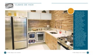 cubas de inox
DICAS

fonte: Strake

Accanto

28

cyrel a

•  urante a obra, evite
D
o contato do inox com
gesso, cimento e cal.
Não permita que lavem
nenhum instrumento
e ou ferramenta
utilizado na obra;
•  pós sua instalação na
A
bancada de granito,
mármore ou outro
tipo de material, não
efetue sua limpeza com
produtos como água
sanitária e cloro;
•  unca use palha ou
N
esponja de aço, pois
elas riscam o inox;
•  m caso de manchas,
E
utilize produtos de limpeza
apropriados para metais;
•  vite contatos prolongados
E
de desinfetantes, soluções
esterilizantes e amoníaco;
•  ara manter a sua cuba
P
brilhante por mais tempo,
na hora de limpá-la,
use sempre esponja
macia e sabão neutro
e, em seguida, enxágue
em água corrente;

guia de cuidados

cyrel a

guia de cuidados

29

 