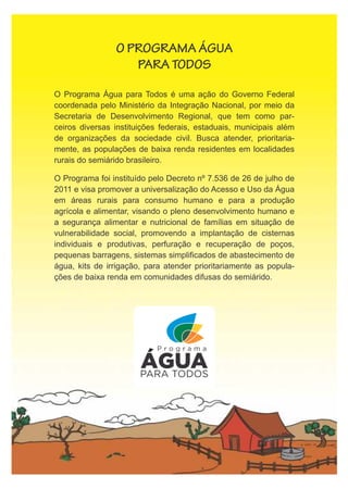 Cartilha - Programa Água para Todos
