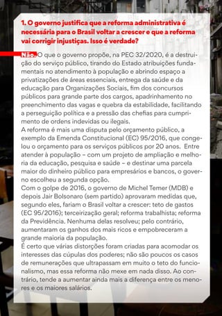 I
I
I
I
I
I
I
I
I
I
I
I
I
I
1. O governo justiﬁca que a reforma administrativa é
necessária para o Brasil voltar a crescer...