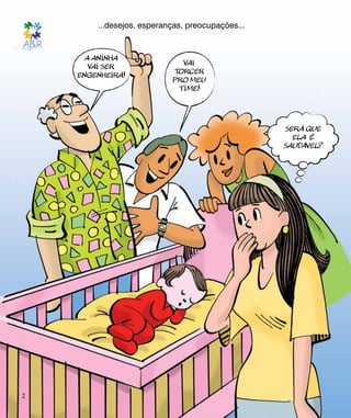 ...desejos, esperanças, preocupações...
2
VAI
TORCER
PRO MEU
TIME!
SERÁ QUE
ELA É
SAUDÁVEL?
A ANINHA
VAI SER
ENGENHEIRA!
 