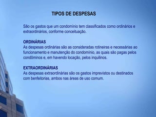 TIPOS DE DESPESAS