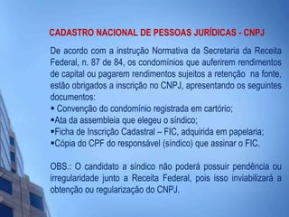 POLÍTICA PESSOALTRATAMENTO E COMPORTAMENTO O treinamento de funcionários tem influência decisiva sobre a forma como tratam e como são tratados pelos condôminos.A autoridade do zelador merece atenção especial do síndico, sendo ele o elemento que acompanha a rotina do condomínio. Os condôminos devem perceber que o zelador tem poderes delegados para solucionar certos assuntos, segundo orientações do síndico.Uma boa administradora fará o trabalho de recrutamento e pré-seleção dos candidatos. Contudo, o síndico deve participar da seleção final, principalmente  no caso de zelador.
