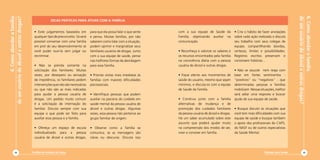 de um usuário de álcool e outras drogas?
                                                                                                                                                                                                              6. Como abordar a família
              6. Como abordar a família
de um usuário de álcool e outras drogas?                  DICAS PRÁTICAS PARA ATUAR COM A FAMÍLIA                                      DICAS PRÁTICAS PARA ATUAR COM A FAMÍLIA


                                             • Evite julgamentos baseados em         para que ela possa falar o que sente   com a sua equipe de Saúde da            • Crie o hábito de fazer anotações
                                             qualquer tipo de preconceito. Só será   e pensa. Muitas famílias, por não      Família, objetivando auxiliar na        sobre cada ação realizada e discuta
                                             possível conversar com uma família      saberem como lidar com a situação,     comunicação.                            seu trabalho com seus colegas de
                                             em prol do seu desenvolvimento se       podem oprimir e marginalizar seus                                              equipe, compartilhando dúvidas,
                                             você puder ouvi-la sem julgar ou        familiares usuários de drogas. Junto   • Reconheça e valorize os saberes e     certezas, limites e possibilidades.
                                             recriminar.                             com a sua equipe de saúde, pense       os recursos encontrados pela família    Registros escritos preservam e
                                                                                     nas melhores formas de abordagem       na convivência diária com a pessoa      constroem histórias…
                                             • Não se prenda somente na              para essa família.                     usuária de álcool e outras drogas.
                                             solicitação dos familiares. Muitas                                                                                     • Não se assuste nem reaja com
                                             vezes, por desespero ou sensação        • Priorize visitas mais imediatas às   • Fique atento aos movimentos de        base em fortes sentimentos -
                                             de impotência, os familiares pedem      famílias com maiores dificuldades      saúde do usuário, mesmo que sejam       “positivos” ou “negativos” - que
                                             intervenções que não são necessárias    psicossociais.                         mínimos, e discuta-os com a equipe      determinadas pessoas e famílias
                                             ou que não são as mais indicadas                                               de Saúde da Família.                    mobilizam. Nessas situações, melhor
                                             para ajudar a pessoa usuária de         • Identifique pessoas que podem                                                será adiar uma resposta e buscar
                                             drogas. Um pedido muito comum           auxiliar na parceria do cuidado em     • Construa junto com a família          ajuda de sua equipe de saúde.
                                             é a solicitação de internação do        saúde mental da pessoa usuária de      alternativas de mudança e de
                                             familiar. Discuta sempre com sua        álcool e outras drogas. Algumas        promoção dos cuidados familiares        • Busque discutir as situações que
                                             equipe o que pode ser feito para        vezes, essa pessoa não pertence ao     da pessoa usuária de álcool e drogas.   você tem mais dificuldades com sua
                                             auxiliar essa pessoa e a família.       grupo familiar de origem.              Há um saber acumulado sobre este        equipe de saúde e busque também
                                                                                                                            assunto que poderá ajudar muito         o apoio dos profissionais do CAPS,
                                             • Ofereça um espaço de escuta           • Observe como a família se            na compreensão dos modos de ser,        do NASF ou de outros especialistas
                                             individualizado para a pessoa           comunica, se as mensagens são          viver e conviver em família.            da Saúde Mental.
                                             usuária de álcool e outras drogas,      claras ou obscuras. Discuta isso



                48                         Cartilha de Redução de Danos                                                                                                                 Diminuir para Somar                49
 