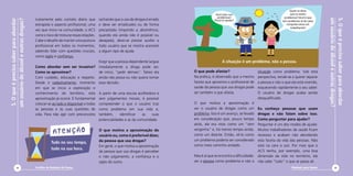 Cartilha de Redução de Danos
5.Oqueéprecisosaberparaabordar
umusuáriodeálcooleoutrasdrogas?
32
5.Oqueéprecisosaberparaabordar
umusuáriodeálcooleoutrasdrogas?
Diminuir para Somar 33
O que pode afastar?
Na prática, é observado que a mesma
faceta que aproxima o profissional de
saúde da pessoa que usa drogas pode
ser também a que afasta.
O que motiva a aproximação é
ver o usuário de drogas como um
problema. Isso é um avanço, se levado
em consideração que, pouco tempo
atrás, ele era visto como um “sem
vergonha” e, há menos tempo ainda,
como um doente. Então, vê-lo como
um problema poderia ser considerado
como meio caminho andado.
Mas é aí que se encontra a dificuldade:
ver a pessoa como problema e não a
situação como problema. Sob esta
perspectiva, tende-se a querer reparar
a pessoa e não o que ela está vivendo,
esquecendo rapidamente o seu saber.
O usuário de drogas acaba sendo
desqualificado.
Eu conheço pessoas que usam
drogas e não falam sobre isso.
Como perguntar para ajudar?
Perguntar é um dos modos de ajudar.
Muitos trabalhadores de saúde ficam
receosos e acabam não abordando
esta faceta da vida das pessoas. Não
está na cara o uso. Por mais que o
ACS tenha, por exemplo, uma boa
dimensão da vida no território, ele
não sabe “tudo” o que se passa ali.
AGENTE COMU
NIT
ÁRIO DE
SAÚ
DE
Você está com
problemas?
Posso te ajudar?
Quem te disse
que eu tenho
problemas? Você é que
tem problema: tá de calça
comprida nesse sol,
trabalhando!
A situação é um problema, não a pessoa.
Justamente pelo contato diário que
extrapola o aspecto profissional, uma
vez que mora na comunidade, o ACS
corre o risco de misturar essas relações.
Cabe o desafio de manter uma postura
profissional em todos os momentos,
sabendo lidar com questões cruciais,
como sigilo e confiança.
Como abordar sem ser invasivo?
Como se aproximar?
Com cuidado, educação e respeito.
Desde o cadastramento, momento
em que se inicia a exploração e
conhecimento do território, esta
aproximação já ocorre. É fundamental
colocar-se ao lado e disponível a todas
as pessoas e às suas questões de
vida. Para não agir com preconceito
(achando que o uso de drogas é errado
e deve ser erradicado) ou de forma
precipitada (impondo a abstinência,
quando ela ainda não é possível ou
desejada), deve-se prestar auxílio a
todo usuário que se mostra acessível
a algum tipo de ajuda.
Exigir que a pessoa dependente largue
imediatamente a droga pode ser,
de início, “pedir demais”. Talvez ela
ainda não possa ou não queira tomar
essa decisão.
A partir de uma escuta acolhedora e
sem julgamentos morais, é possível
compreender o que o usuário traz
como problema em sua vida e,
também, identificar as suas
potencialidades e as da comunidade.
O que motiva a aproximação do
usuário ou, como é preferível dizer,
da pessoa que usa drogas?
Em geral, o que motiva a aproximação
da pessoa que usa drogas é perceber
o não julgamento, a confiança e o
sigilo do outro.
Tudo no seu tempo,
tudo na sua hora.
Atenção
 