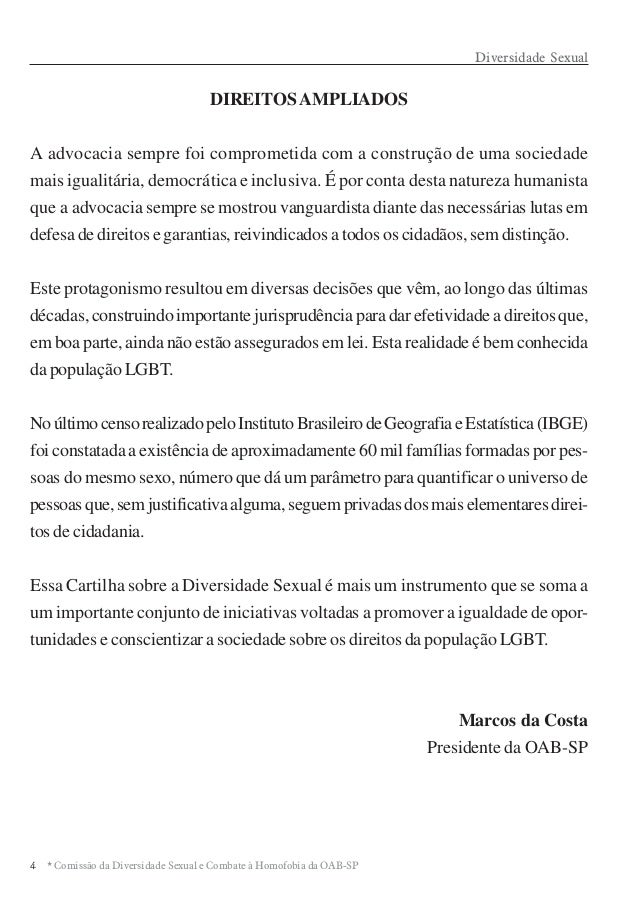 Cartilha de combate à homofobia OAB/SP
