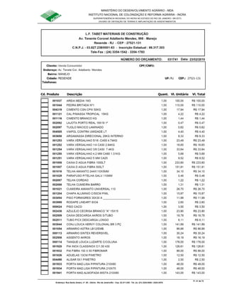 MINISTÉRIO DO DESENVOLVIMENTO AGRÁRIO - MDA
INSTITUTO NACIONAL DE COLONIZAÇÃO E REFORMA AGRÁRIA - INCRA
SUPERINTENDÊNCIA REGIONAL DO INCRA NO ESTADO DO RIO DE JANEIRO / SR-07(T)
DIVISÃO DE OBTENÇÃO DE TERRAS E IMPLANTAÇÃO DE ASSENTAMENTOS
Fl. 41 de 72
Endereço: Rua Santo Amaro, nº. 28 – Glória - Rio de Janeiro/RJ - Cep: 22.211-230 - Tel. (s): (21) 2224-6363 / 2224-3579.
 