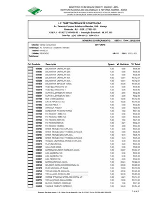MINISTÉRIO DO DESENVOLVIMENTO AGRÁRIO - MDA
INSTITUTO NACIONAL DE COLONIZAÇÃO E REFORMA AGRÁRIA - INCRA
SUPERINTENDÊNCIA REGIONAL DO INCRA NO ESTADO DO RIO DE JANEIRO / SR-07(T)
DIVISÃO DE OBTENÇÃO DE TERRAS E IMPLANTAÇÃO DE ASSENTAMENTOS
Fl. 44 de 72
Endereço: Rua Santo Amaro, nº. 28 – Glória - Rio de Janeiro/RJ - Cep: 22.211-230 - Tel. (s): (21) 2224-6363 / 2224-3579.
 