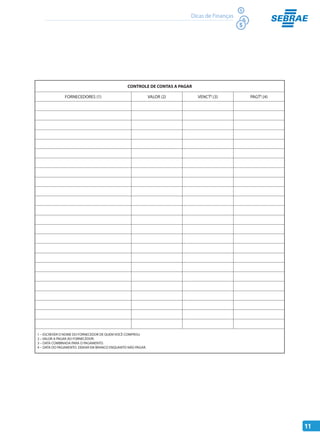 11
Dicas de Finanças
 