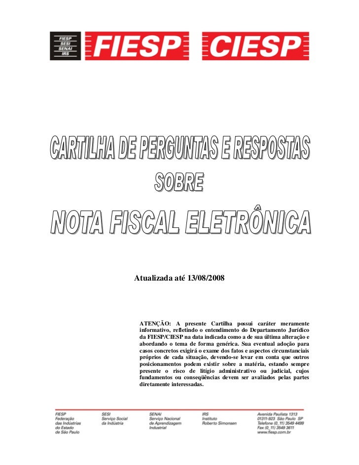 Cartilha Nota Fiscal Eletronica Fiesp