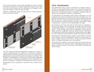 Com a faixa já nivelada ou seja cortada pela régua na marca da mestra, 
enchemos as áreas entre as mesmas, seguindo as zonas ou as de baixo 
ou as de cima, sendo que as de cima necessitam da montagem de anda-imes 
para alcançar a parte mais alta da parede. 
Nivelamos a argamassa contida nas áreas entre as mestras apoiando a 
régua na faixa das mesmas: 
Com toda a alvenaria revestida de argamassa e nivelada com a régua, ini-ciamos 
o desenpolamento da superfície do revestimento utilizando a 
desempoladeira. Começamos pela primeira zona que foi revestida de ar-gamassa 
pois a mesma já está "puxando" endurecendo a mais tempo. Pres-sionamos 
a desempoladeira em movimentos circulares sobre a argamassa 
molhando-a com o trinchão dando acabamento liso ao revestimento. Uti-lizamos 
uma esponja no revestimento desempolado para torná-lo mais liso. 
Desempolamos toda a superfície do revestimento até completar toda a 
parede. 
10.2. Arestameto 
Nos revestimentos onde o reboco é interrompido ou finalizado devido ao 
encontro de uma esquadria (porta, janela, etc.), nos encontros das pare-des 
externas (fachadas), encontros entre o madeiramento do telhado e a 
parede, etc. há necessidade de fazer o acabamento moldando esses ele-mentos. 
Este acabamento chamamos de arestamento. 
Os arestamentos das esquadrias (portas, janelas, basculantes, etc.) são 
construídos até a junta do contramarco. Para isso é necessário que a ar-gamassa 
do reboco passe da junta e quando a mesma estiver puxado, seja 
dado um corte com a colher de pedreiro apoiada em uma régua apruma-da 
e posicionada na mesma direção da junta. Após o corte retira-se a régua 
e desempola-se a aresta com uma desempoladeira de aresta. 
Nas arestas dos vão livres (onde não há contra marcos) é necessário o 
apoio de duas réguas (uma em cada lado da parede) ambas aprumadas 
e esquadrejadas fixadas com atracadores ou presilhas (gancho de ferro 
de1/4") - ver ferramentas. Após encher de argamassa o espaço entre as 
réguas, espera-se a argamassa endurecer (puxar) corta-se e desempola-se 
a argamassa contida entre as réguas. Em seguida retiram-se as réguas 
e faz-se o acabamento desempolando as laterais onde estavam as réguas. 
Nas arestas das fachadas, apoia-se a régua na parede lateral a que esta 
sendo rebocada, enche-se de argamassa e espera-se a mesma puxar. Re-tira- 
se a régua e corta-se com a mesma o excesso que passa da parede 
lateral, em seguida desempolam-se as duas paredes. 
As paredes não concluídas no mesmo dia, devem ter os bordos das mas-sas 
escorrificados (com pequenos cortes) completamente para que haja 
perfeita união nas emendas e permita-se a continuidade da superfície na 
mesma direção. 
CARTILHA DO PEDREIRO CARTILHA DO PEDREIRO 
31 31 
 