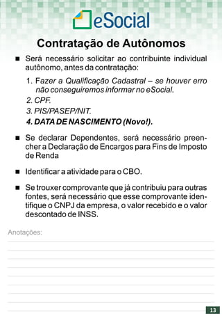 Nit Inss Cartilha sobre e-Social | PDF