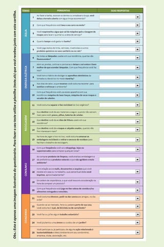 Obs.: Esta é apenas uma imagem ilustrativa do questionário. Para fazer o seu teste utilize a planilha (teste.xls) que você recebeu junto com esta cartilha.
 